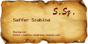 Saffer Szabina névjegykártya